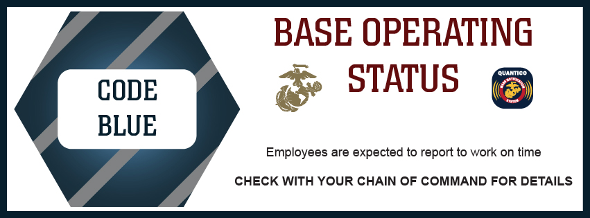 MCB Quantico Code Blue Weather Condition Banner